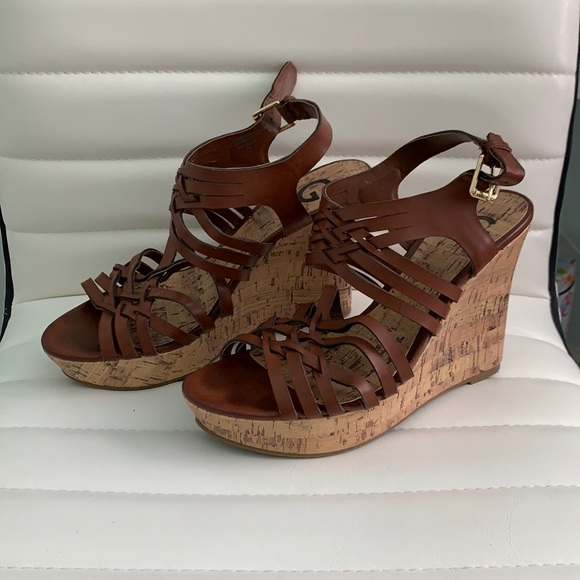 Guess Brown Wedges - Picture 1 of 8